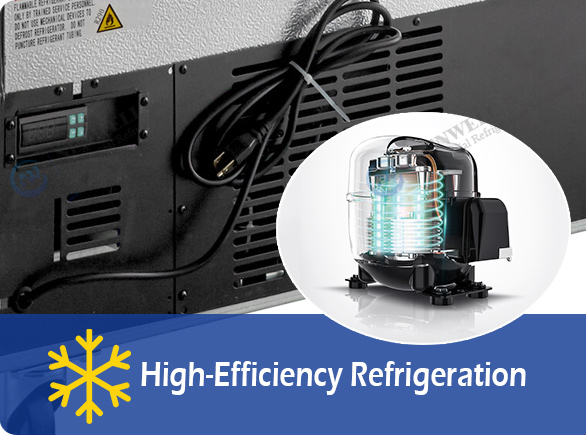 Vysokoúčinné chladenie |NW-CB72 4 zásuvková chladnička s mrazničkou