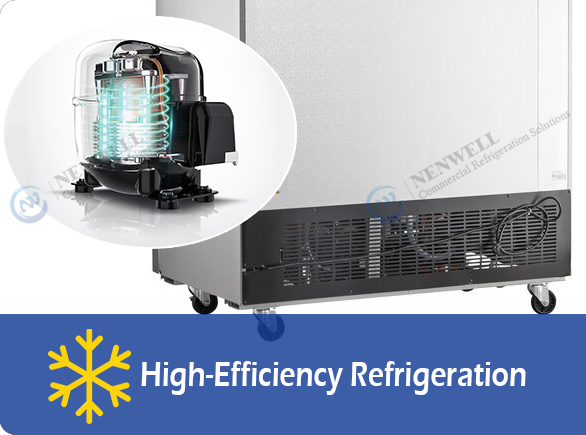 Vysokoúčinné chladenie |NW-D06D-D10D chladnička s mrazničkou so sklenenými dverami