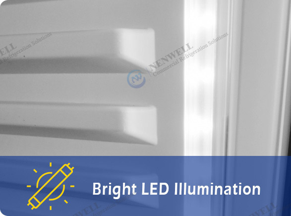 Ljusstark LED-belysning |NW-LG2000F fyrdörrskyl