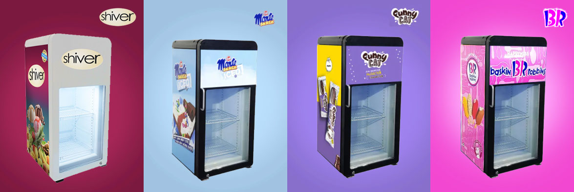 Stiker Customizable |NW-SD50BG Komersial Mini Ice Cream Counter Table Top Kaca Pintu Display Freezer Harga Dijual