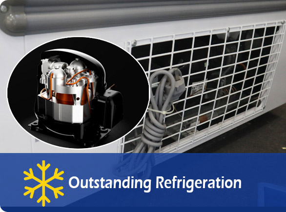 Outstanding Refrigeration | NW-WD190-228-278-318 deep freezer glass top