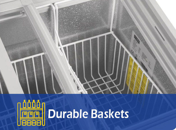 Durable Baskets | NW-WD580D-800D-1100D chest display freezer sliding glass lid