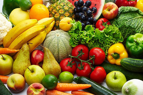 Displej lednice na ovoce a zeleninu