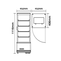 NW-RT98L-3 | Countertop Pass-Through 4 Sided Glass Drink And Food Refrigerated Display Case