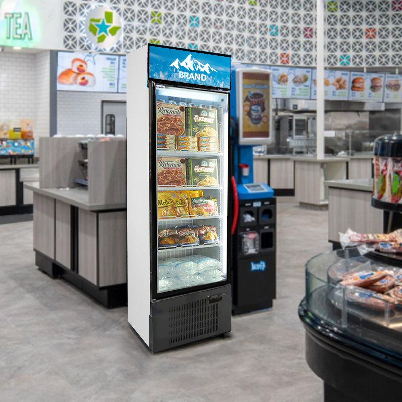 Commercial Upright Single Glass Door Display Freezer With Fan Cooling System and Newest Design