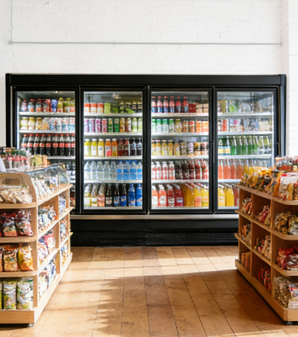 What are the practical advantages of multi-layer adjustable beverage display cabinets?