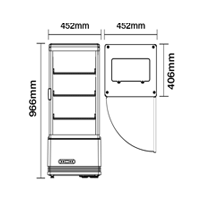 NW-RT78L-3 | countertop sided glass refrigerated display case
