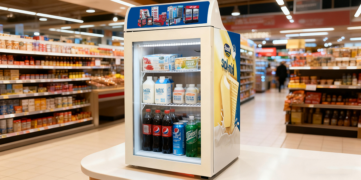 Mini Ice Cream Glass Door Countertop Display Freezers