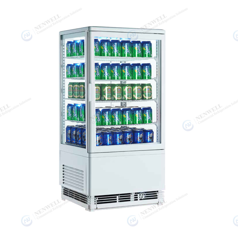 Countertop Pass-Through Four Sided Glass Drink And Food Display Fridge