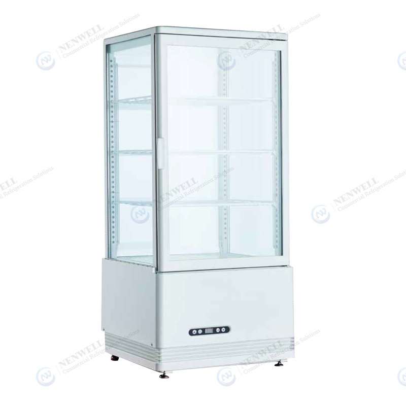 Countertop Pass-Through 4 Sided Glass Drink And Food Refrigerated Display Case