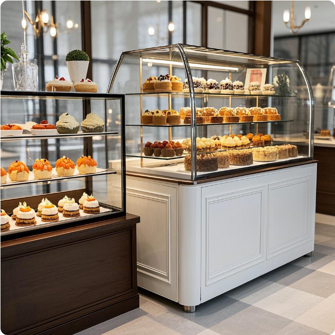 Why are dessert glass display cabinets popular?