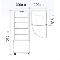 NW-RT215L-3 | upright 4 sided glass refrigerated display case