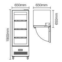 NW-RT350L | upright sided glass refrigerated showcase