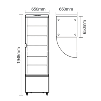 NW-RT58L(1R) | Upright Pass-Though 4 Sided Glass Drink And Snack Food Display Cooler