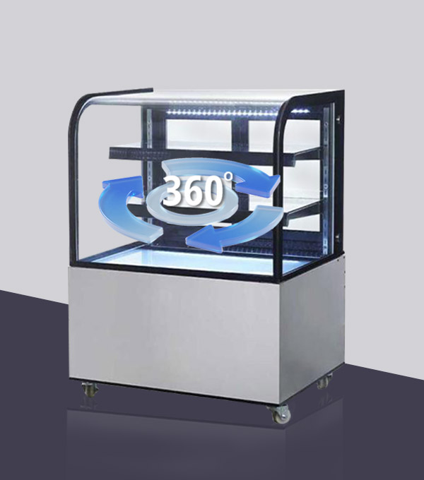 2 Tier Curved Glass cake Cabinets Details