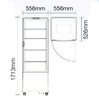 NW-RT235L-3 | upright sided glass refrigerated display case