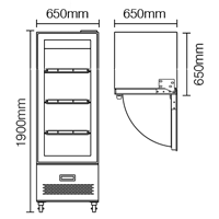 NW-RT400L | see through refrigerated showcase