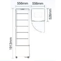 NW-RT280L-3 | Upright Pass-Through 4 Sided Glass Drink And Food Refrigerated Display Case