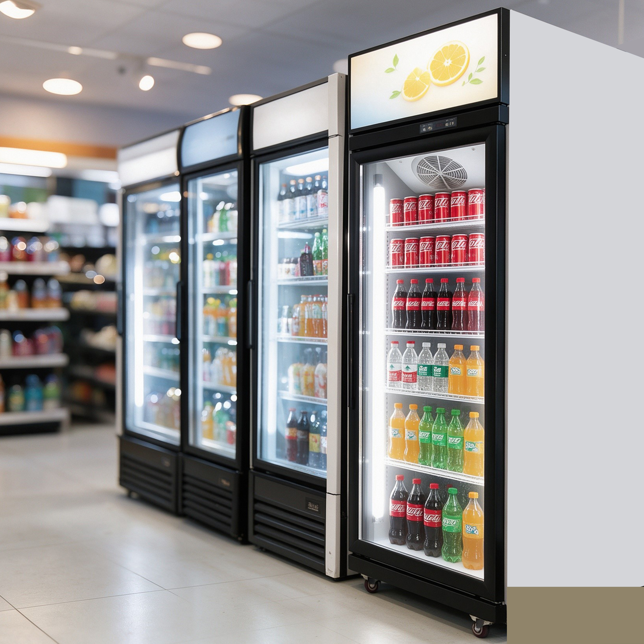 Convenience store display cabinet effect