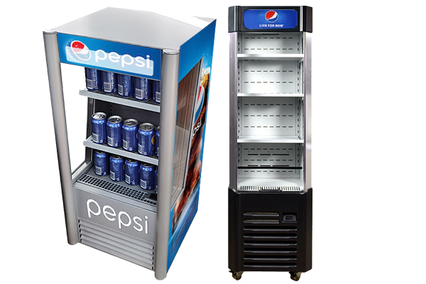 Air Curtain Fridge - Branded Mini And Upright Display Fridges And Coolers For Pepsi Cola Promotion