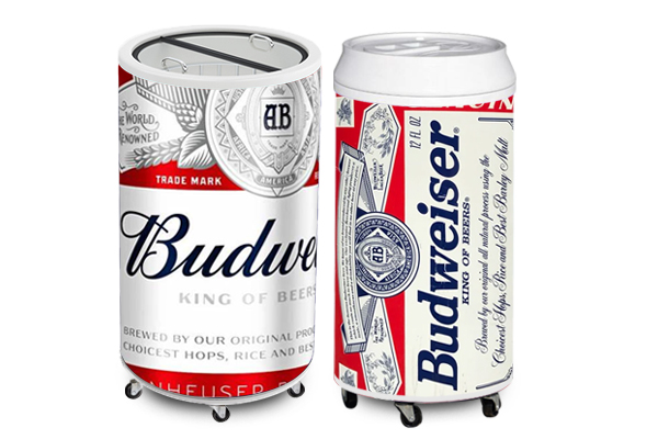 Custom-Branded Barrel Fridges Coolers For Budweiser Beer Promotion