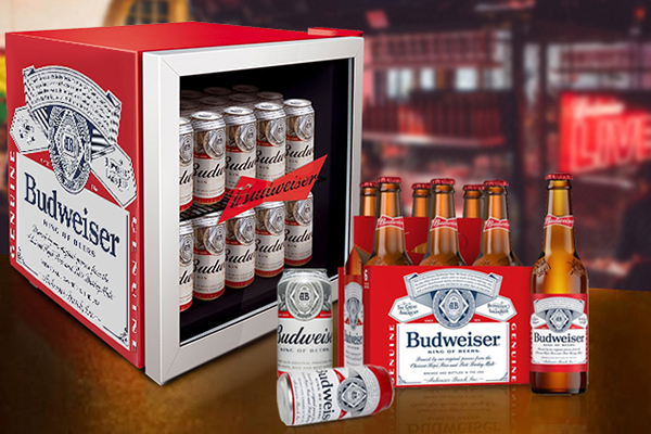 Réfrigérateurs à boissons de marque (refroidisseurs) pour la promotion de la bière Budweiser