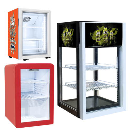 Kloer Front Mini Counter Top Glass Dier Soft Fläsch Gedrénks Kompakt Display Cooler Frigo