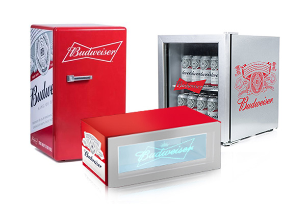 Custom-Branded Countertop Mini Fridges Coolers For Budweiser Beer Promotion back