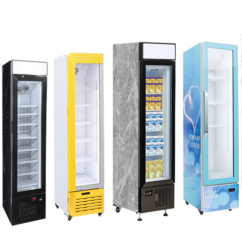 Freestanding Mini Slim Ice Cream Upright Display Freezer