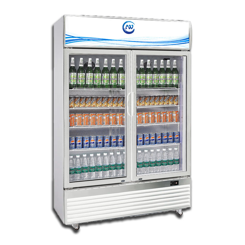 Buy Wholesale China Two Glass Door Cooler Drink Display, Stand Up