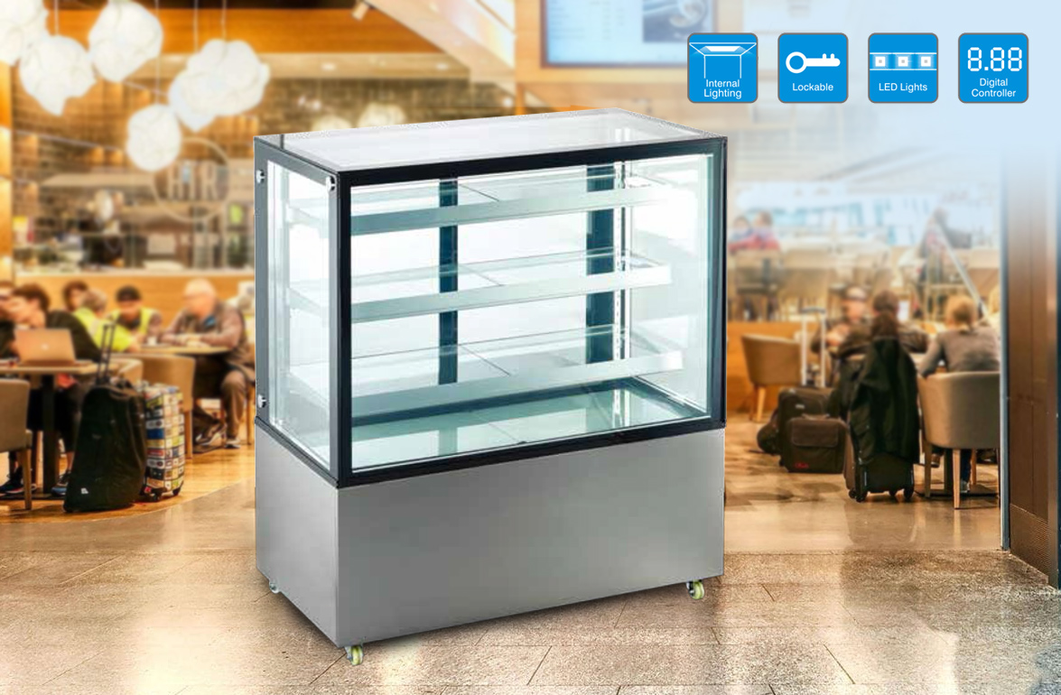 NW-ARC371Z Commercial Bakery Cooling Cake Glass Display Fridge Showcases For Catering Refrigerations