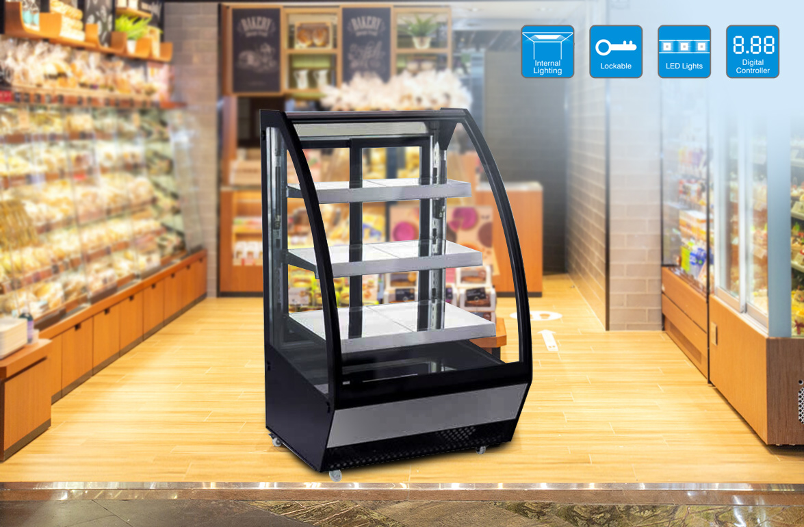 NW-ARC460Y Commercial Bakery Freestanding Cake And Pastry Display Case Price For Sale