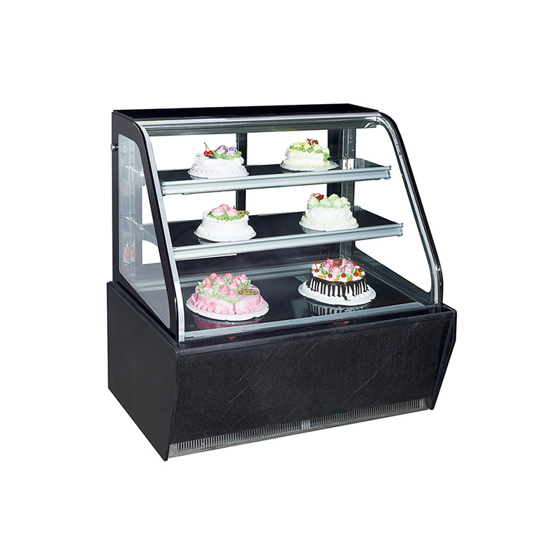 Commercial Curved Glass Cake Display Fridge For Cake Showing