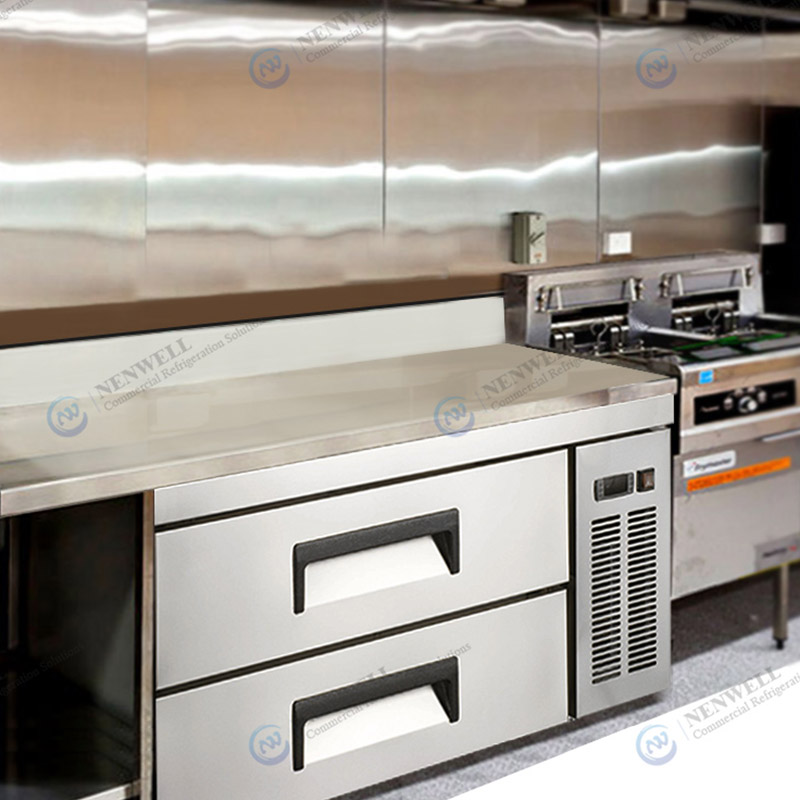 Kitchen and Cafe 2 Drawer Chef Base Refrigerated Fridge Storage Undercounter Refrigerated Cabinet