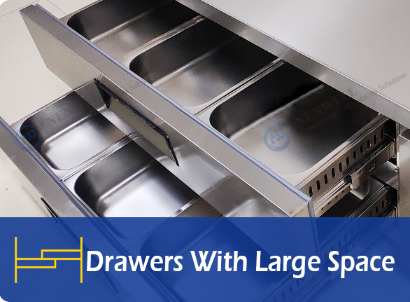 Drawers With Large Space | NW-CB72 under counter fridge with pull out drawers