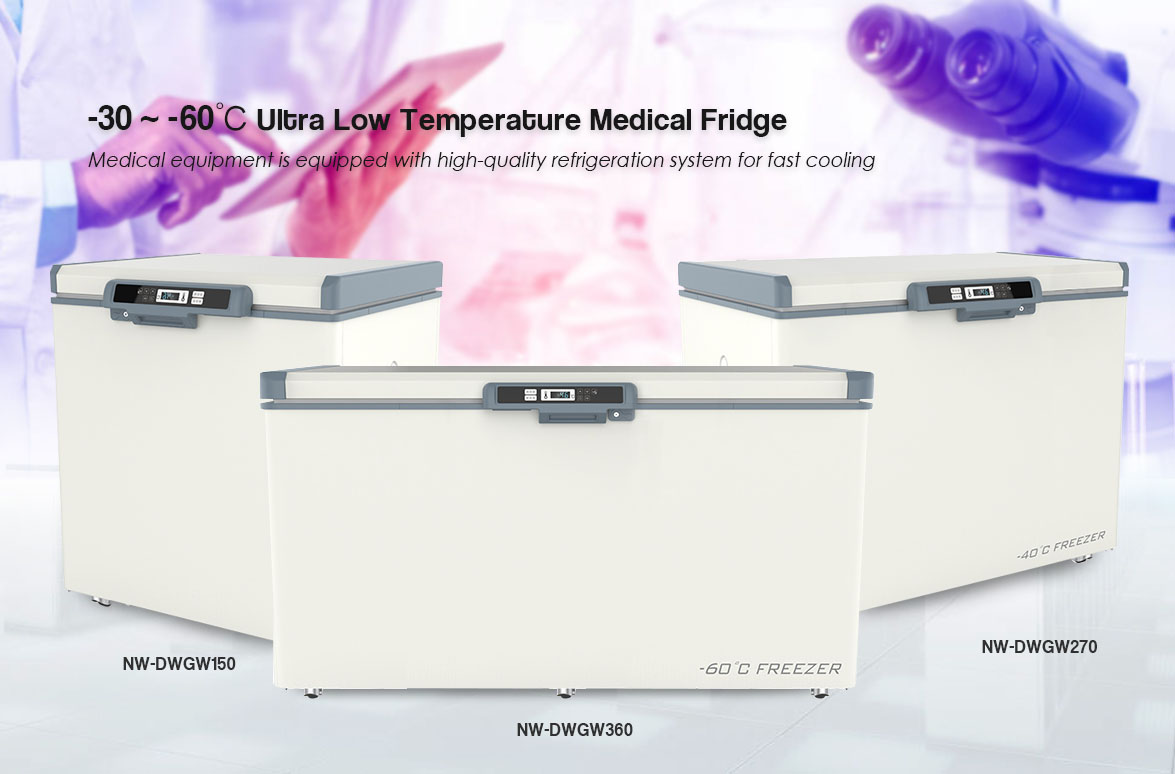 3 Model Options | NW-DWGW150-270-360 Lab Grade Research Products Ultra Low Temp Chest Freezer Refrigerator