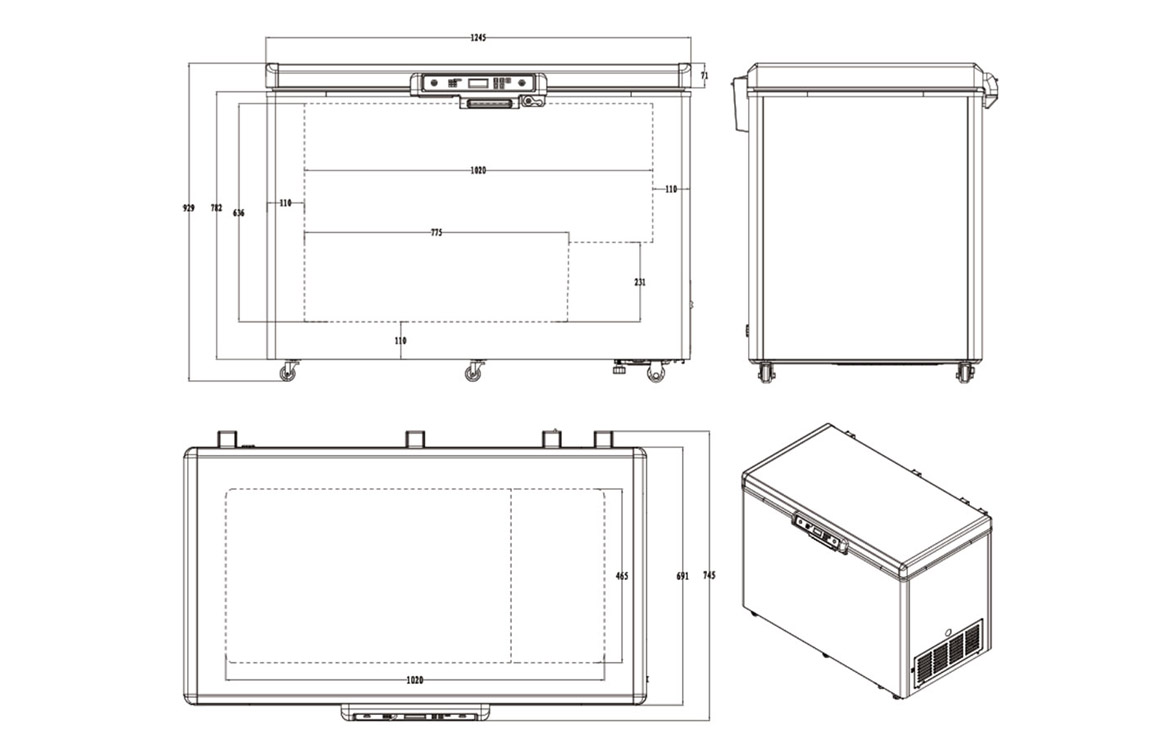Dimension | NW-DWGW150-270-360 lab research products refrigerator