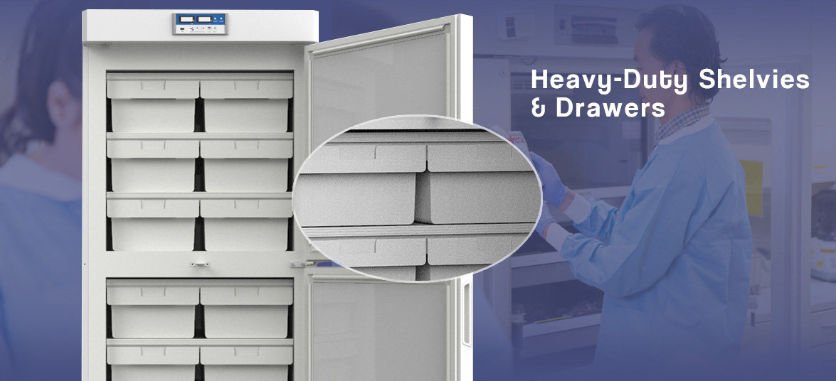 Heavy-Duty Shelvies & Drawers | NW-DWYL450 Laboratory Freezer Price