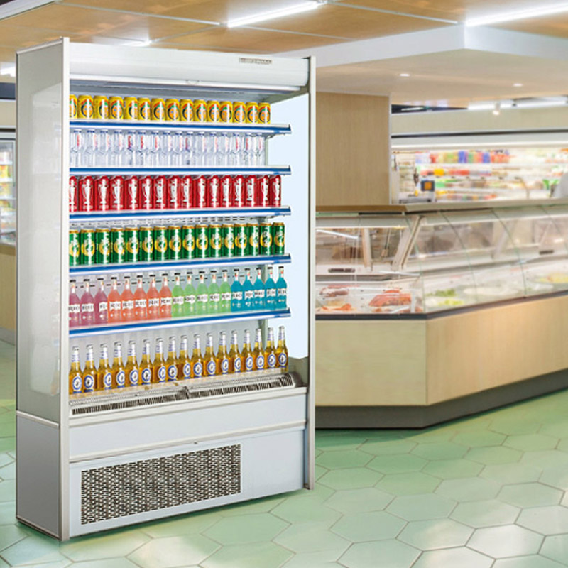 carrete contenido arena Supermarket Plug-In Multideck Open Air Drink Display Cooler Fridge