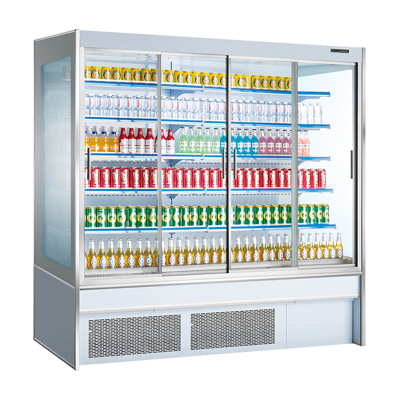 Supermarket Plug-in Sliding Glass Door Drinks Bontša Sehatsetsi sa Libiri le Metsi a Soda