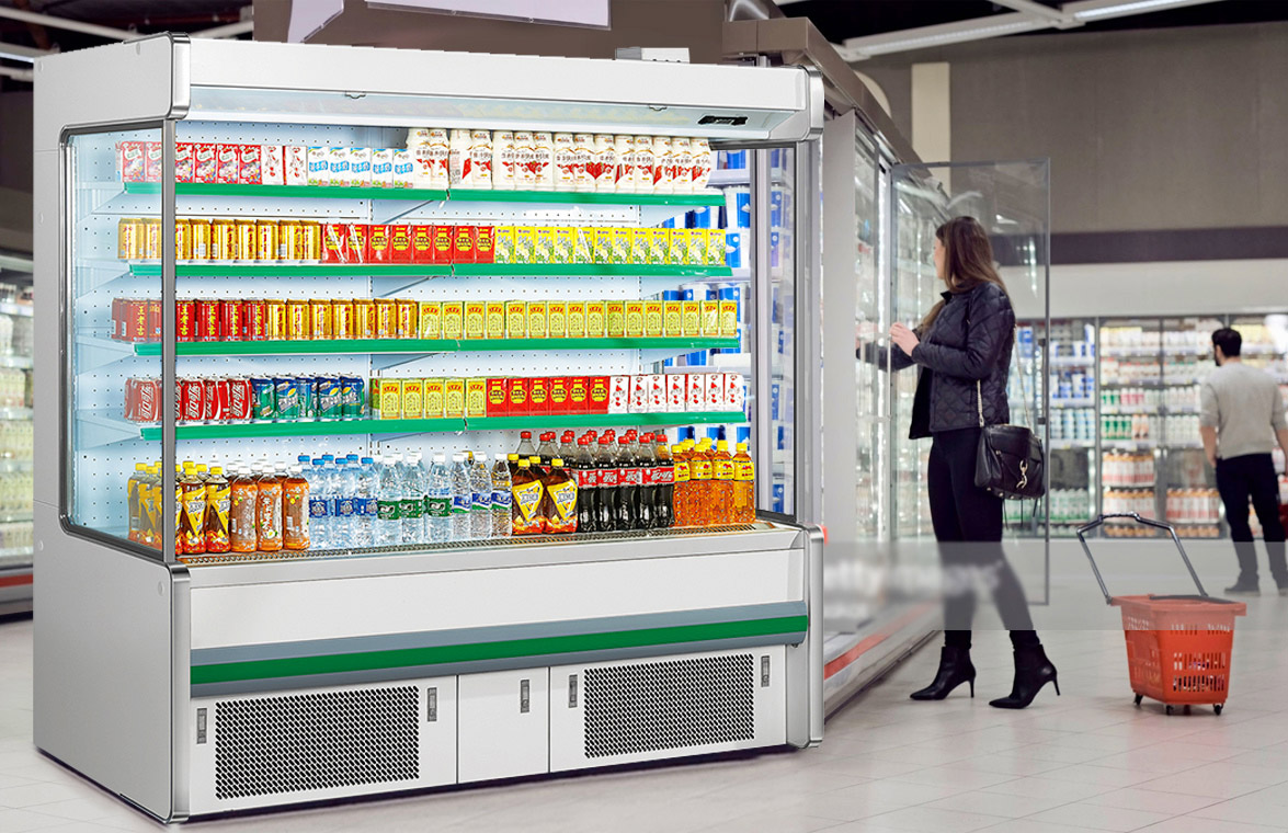 NW-HG20B Supermarket Multideck Open Air Curtain Beverage Display Chillers & Fridges For Sale
