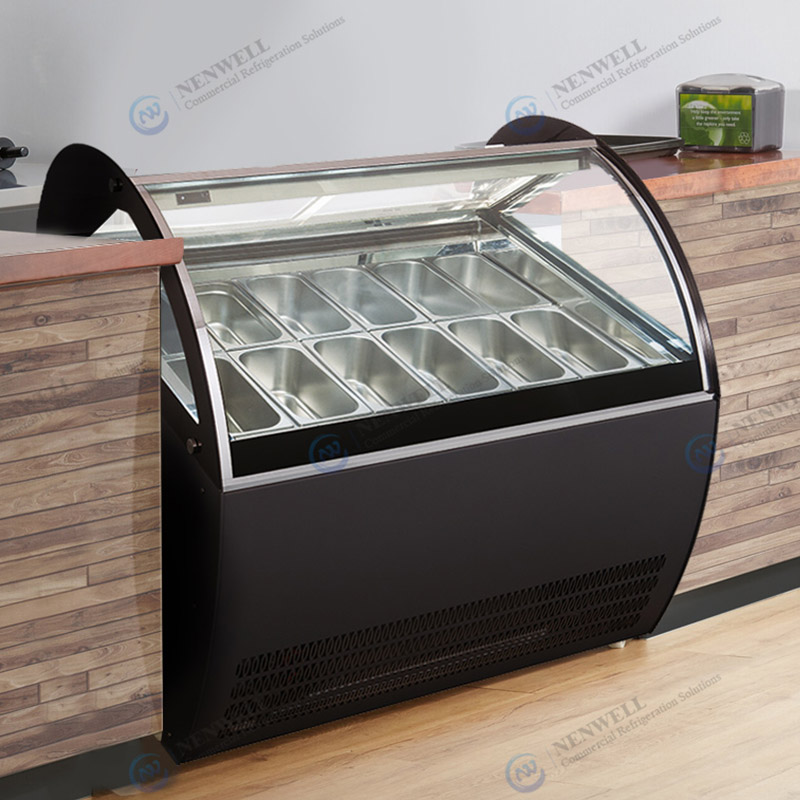 Коммерческая витрина для мороженого с морозильной камерой