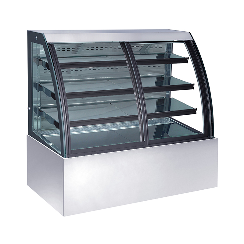 Commercial Glass Front Sliding Door Pastry Showcase For Bakeries Shops