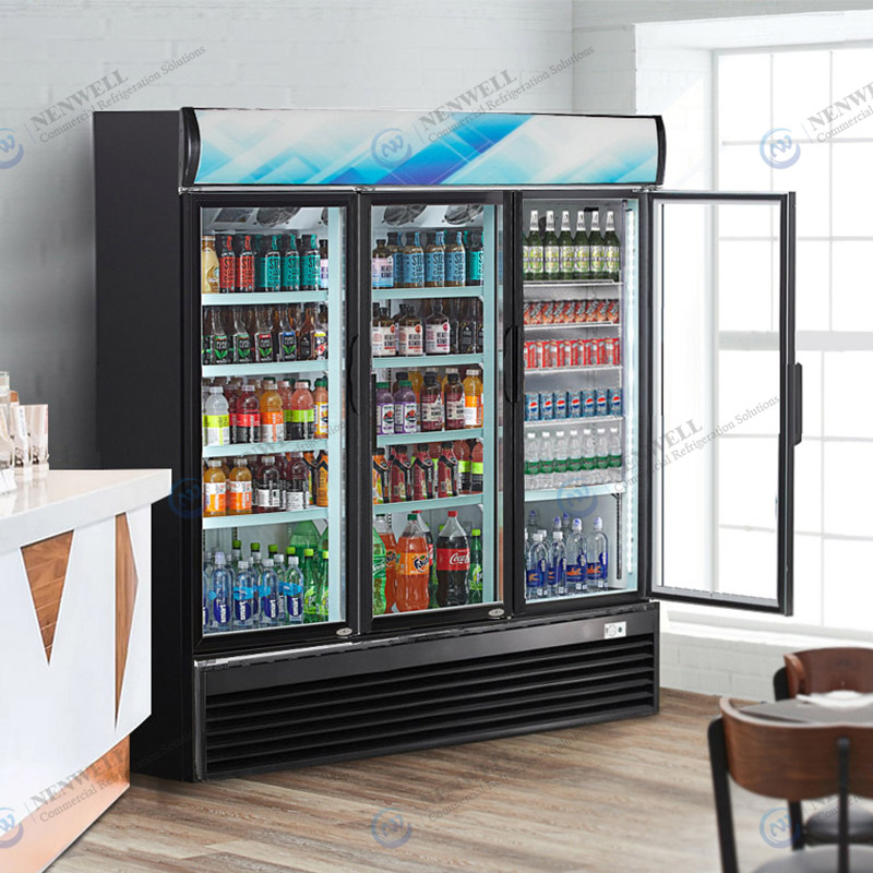Factory Wholesale Drinks Display Sliding Glass Door Merchandising Cooler