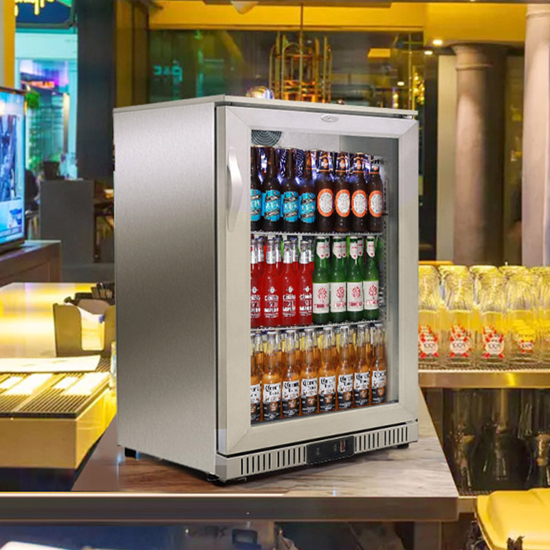 Beer Stock Stainless Steel Mini Ukuran Pintu Tunggal Balik Bar Cooler