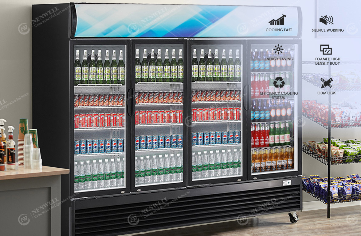 NW-LG1620 1320 Commercial Quad Door Display Refrigerator Price For Sale | manufacturers & factories