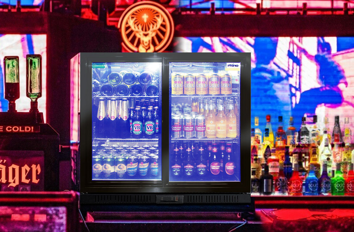 NW-LG208H Commercial Double Glass Door Cold Drink And Beer Display Back Bar Cooler Fridge Price For Sale | manufacturers & factories