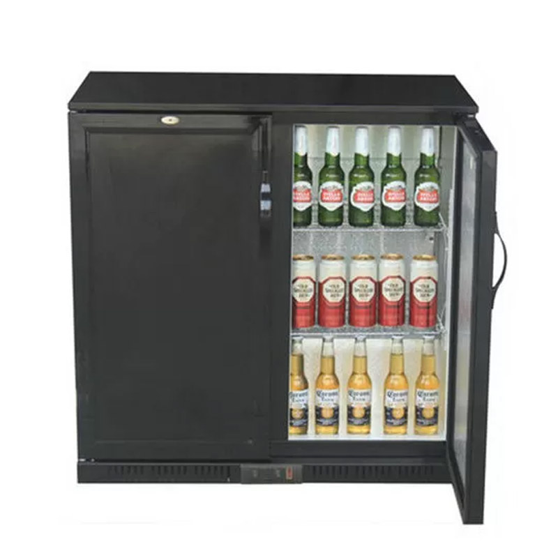 Small Double Solid Door Cold Drinks And Beverage Back Bar Cooler Fridge