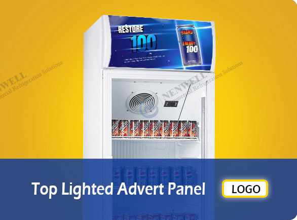 Top Lighted Advert Panel | NW-LG220XF-300XF-350XF swing glass door merchandiser refrigerator