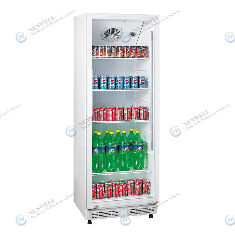 Upright Single Glass Door Cold Drink Bar Display Fridge With Direct Cooling System